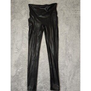 Spanx Women's Faux Leather Leggings Metallic Womens Medium Stretch